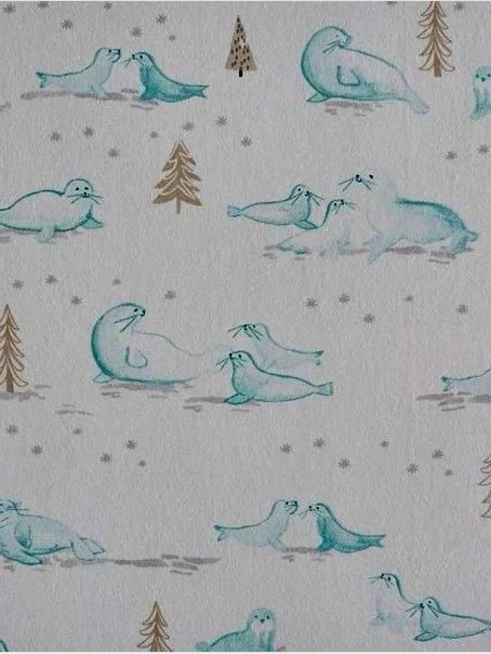 Pottery Barn Kids Flannel Winter Seal Crib Sheet